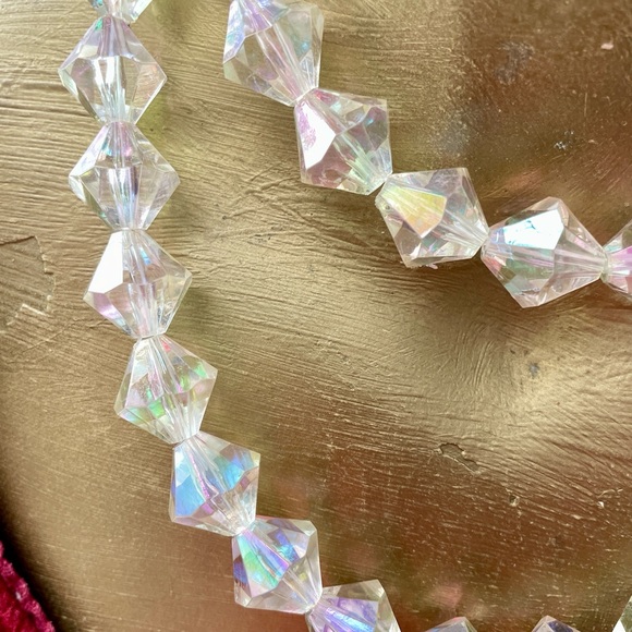 Beautiful Chunky Long IRIDESCENT Beaded Strand NECKLACE - Picture 1 of 5